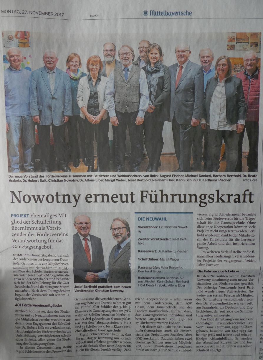Neuwahl 2017 FÖV Mittelbayer. Zeitung