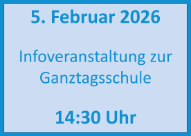Am 05. Februar 2026 findet um 14.30 Uhr der Schnuppernachmittag und die Infoveranstaltung für Eltern zur Ganztagsschule am JvFG statt.
