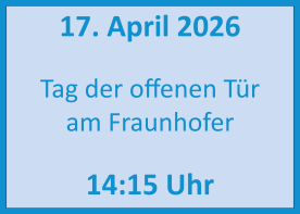 Der Tag der offenen Tür findet am 17. April 2026 von 14.30 - 17.30 Uhr statt. Eine Voranmeldung ist nicht nötig.