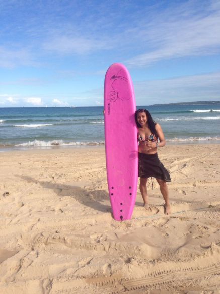 Beim Surfunterricht in Sydney