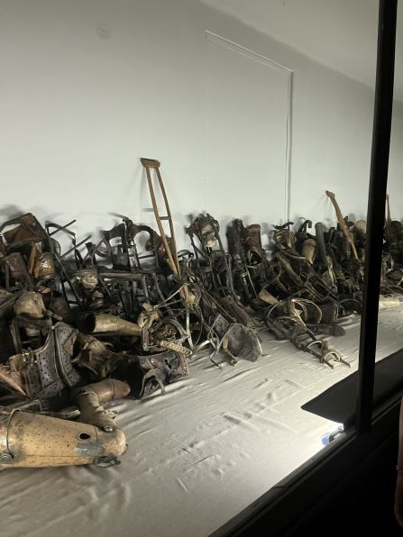 Schockierend für die Jugendlichen waren die physischen Beweise der Getöteten im Lager Auschwitz ...