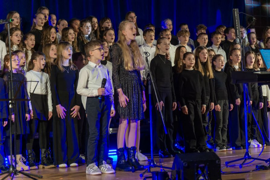 Tolle junge Solisten begrüßten zusammen mit den Chorklassen das Publikum beim Weihnachtskonzert des Fraunhofer-Gymnasiums.