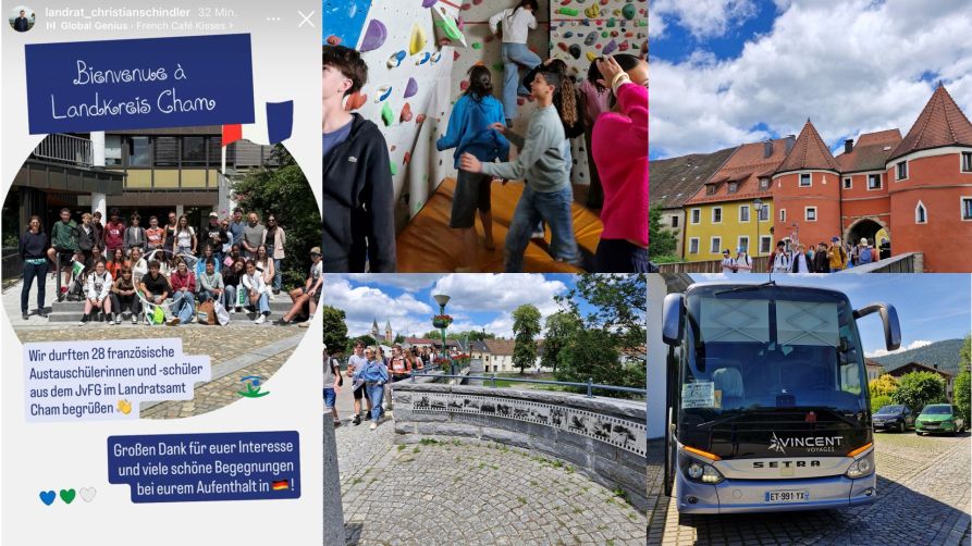 Empfang in der Schule und im Landratsamt mit anschließender Stadttour in Cham